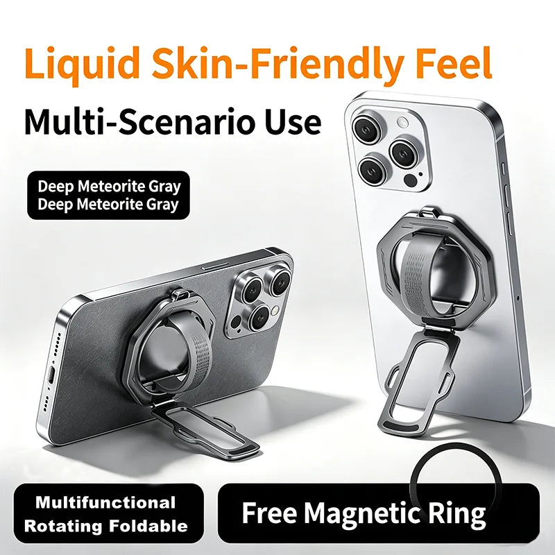 Magnetic Phone Ring Holder 360° Rotatable Foldable Metal Phone Stand