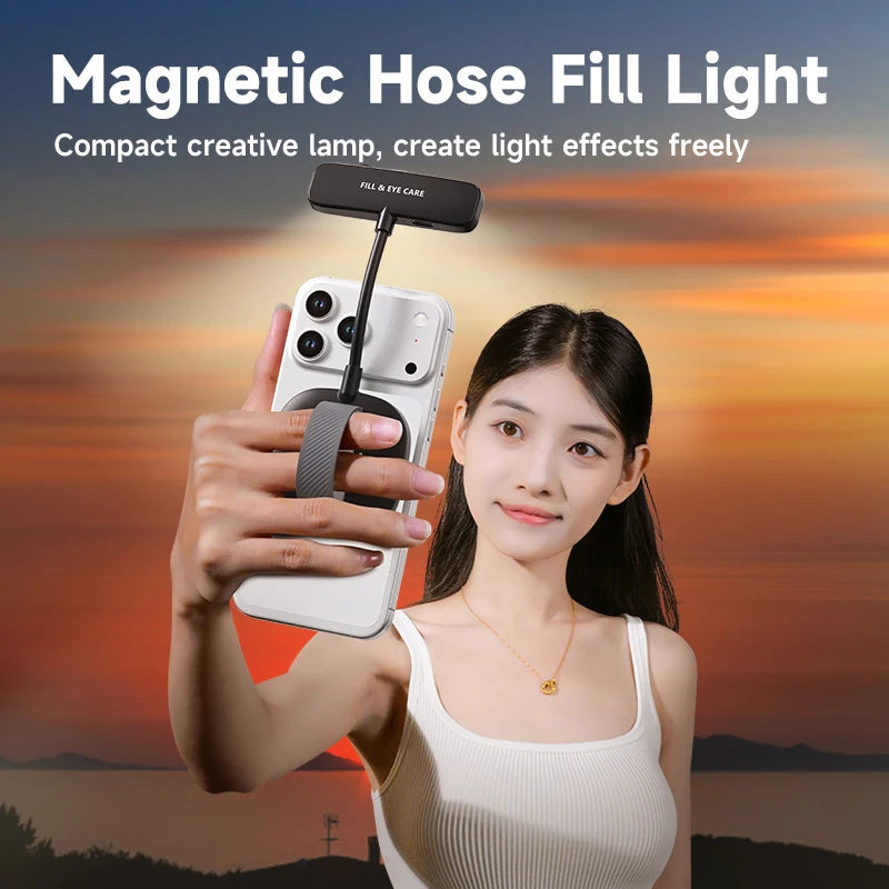 Magnetic Selfie Light Gooseneck LED Phone Fill Light Portable Video