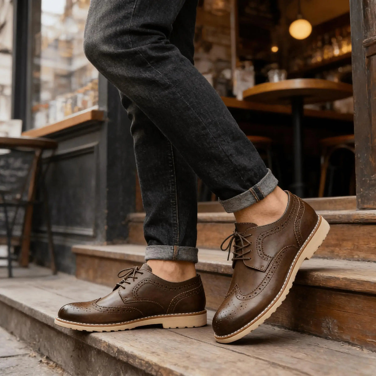 Men's Lace-Up Leather-Style Shoes