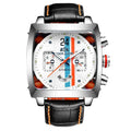 Automatic Watches for Men Mechanical Genuine Leather Stainless Steel Black Orange Blue Casual 40mm Perspective See Through Watch