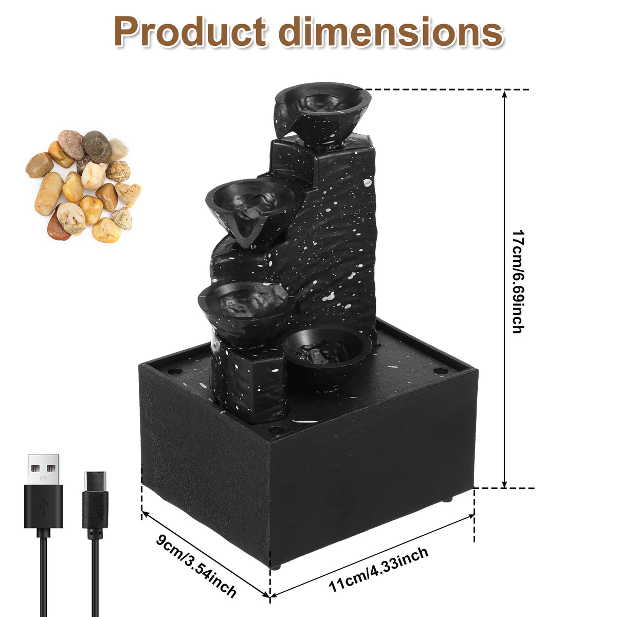 Desktop Waterfall Decoration Creative Flowing Water Ornaments Small