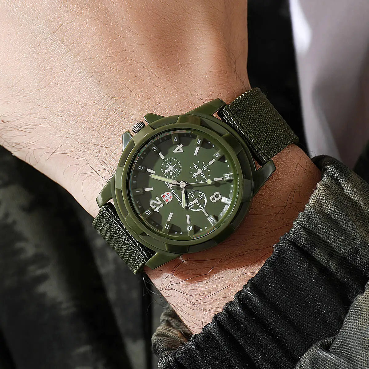 Men's Military-Style Nylon Strap Watch