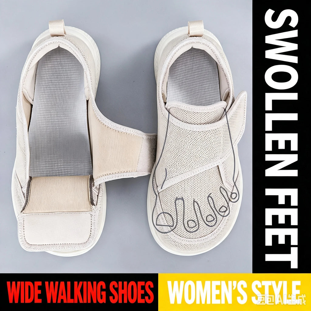 Wide-Fit Adjustable Walking Shoes