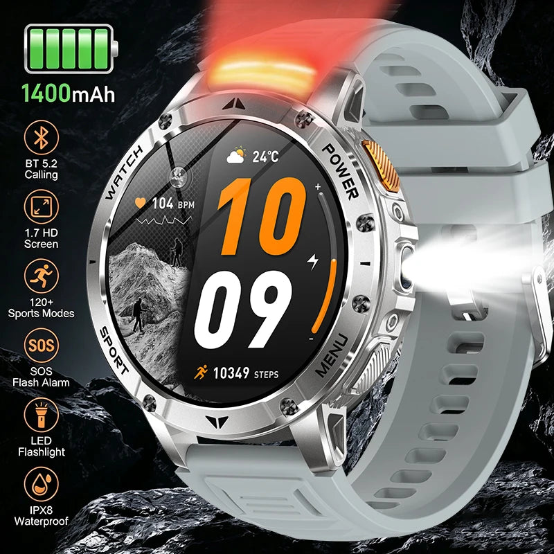 1.7-Inch Bluetooth Smart Watch with SOS & Sports Modes