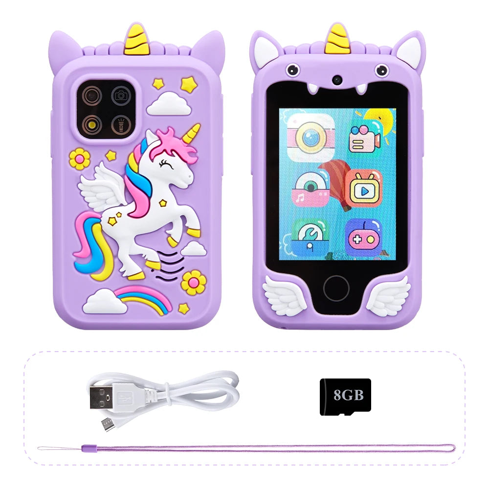 Kids Smart Phone Camera Toys Touchscreen Unicorn Baby Mobile MP3 Player