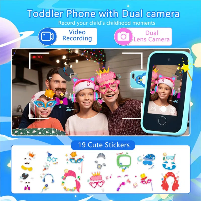 Kids Smart Toy Phone 44 Puzzle Games MP3 Player Camera Touchscreen