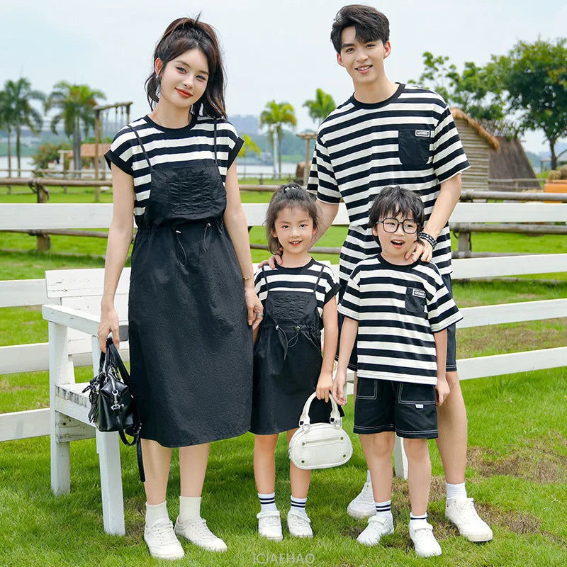 Dress Woman Family Couple Matching Clothes Parent-Child Shirt Sibling