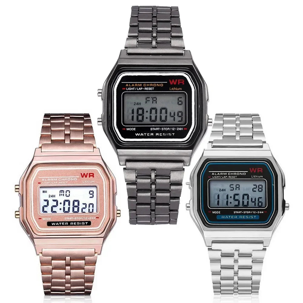 LED Digital Stainless Steel Watch