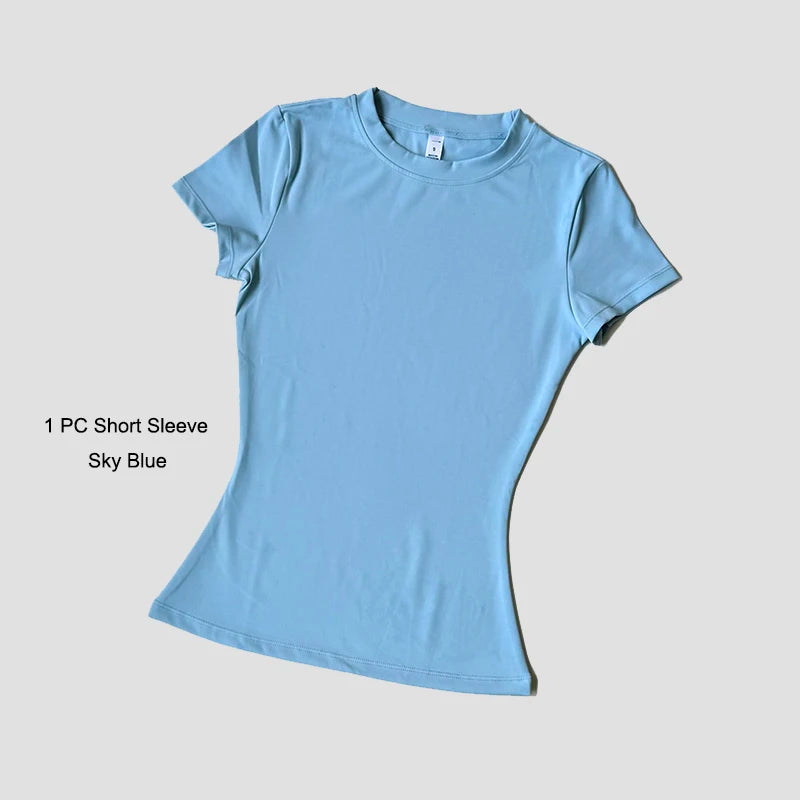 Women Yoga Top Seamless Sport T Shirts Fitness Clothes Short Sleeve Yoga
