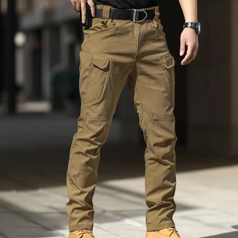 Mens Cargo Military Tactical Casual Trousers Softshell Elastic Spring Autumn Pants Hiking Camping Climbing Sports Combat Fitness