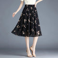 Female Skirts Floral To Knees Length Women'S Skirt Chiffon Vintage Cheap