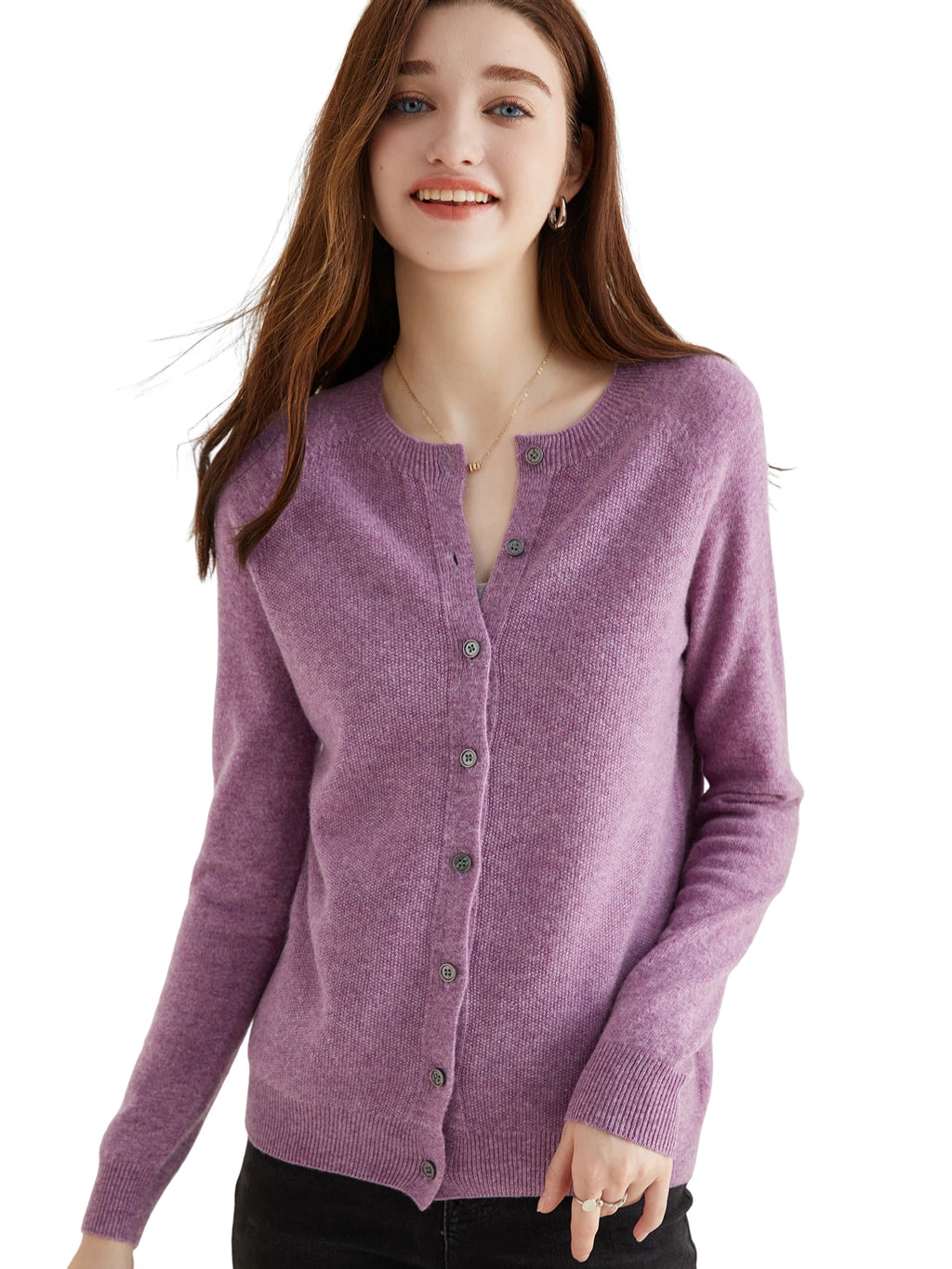 Knit Cardigan for Women Sweater Woman Long Sleeve Top 100% Wool Cardigans Sweaters Vintage Coat Knitwears Jacket Female Clothing
