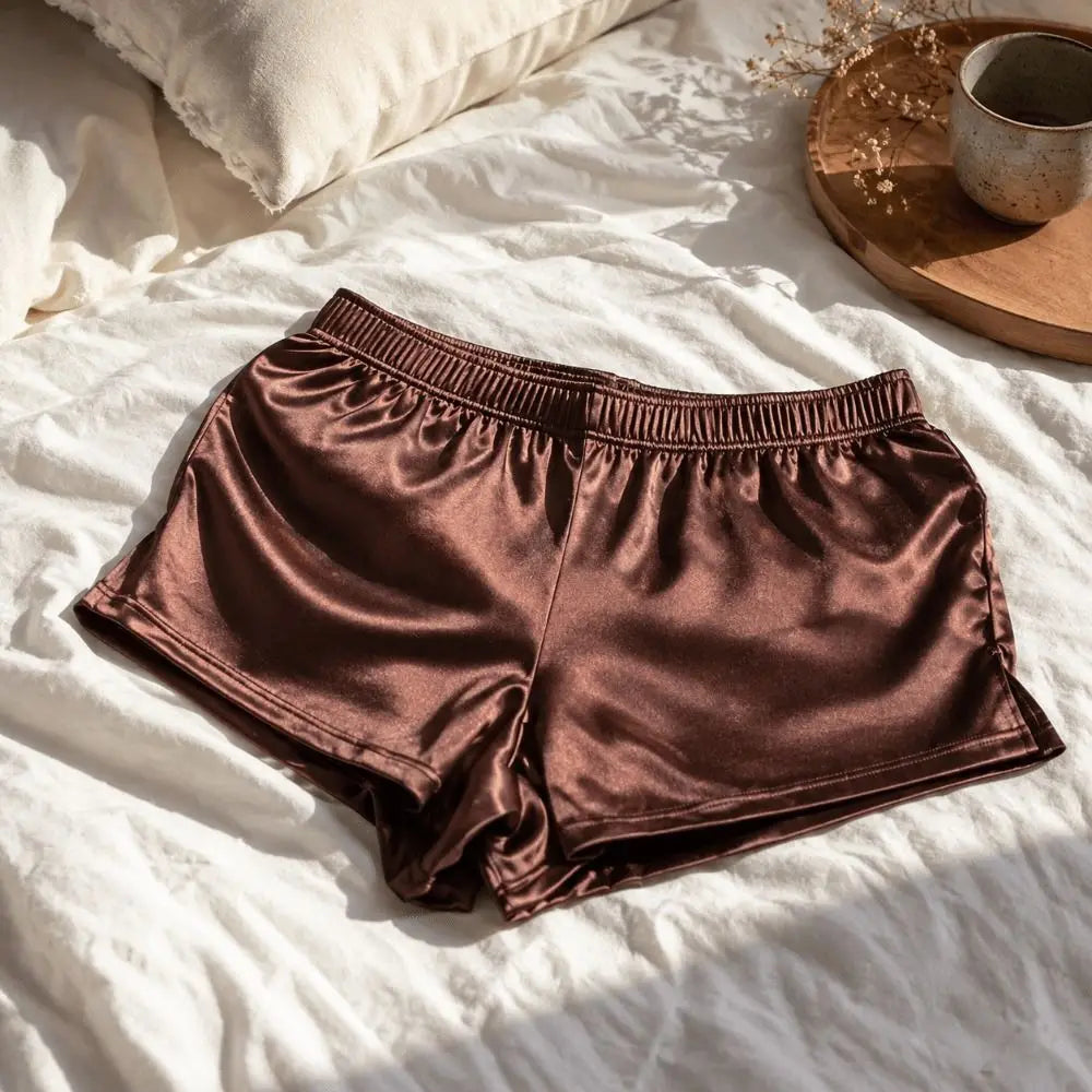 Lounge Bottoms Ice Silk Satin Boxer Shorts Casual Style Loose Male Panties Underpants Boxer Shorts Male