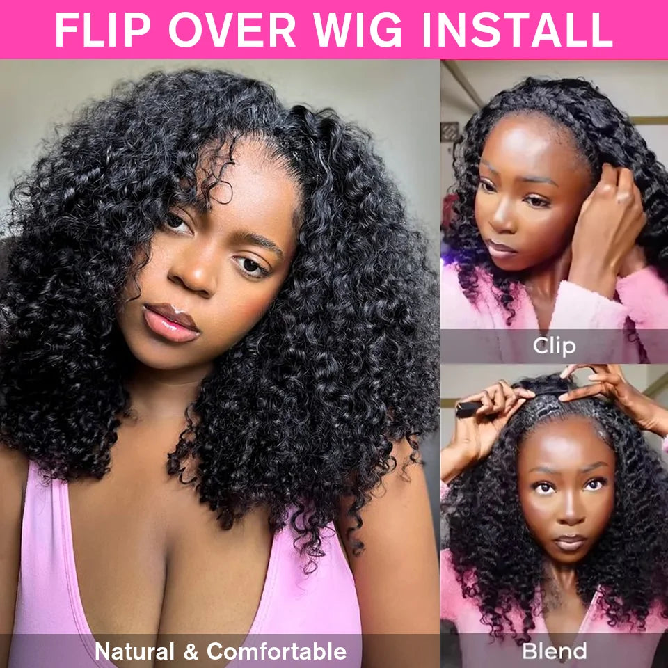 300% Density Burmese Curly Human Hair Wigs For Women Brazilian Glueless