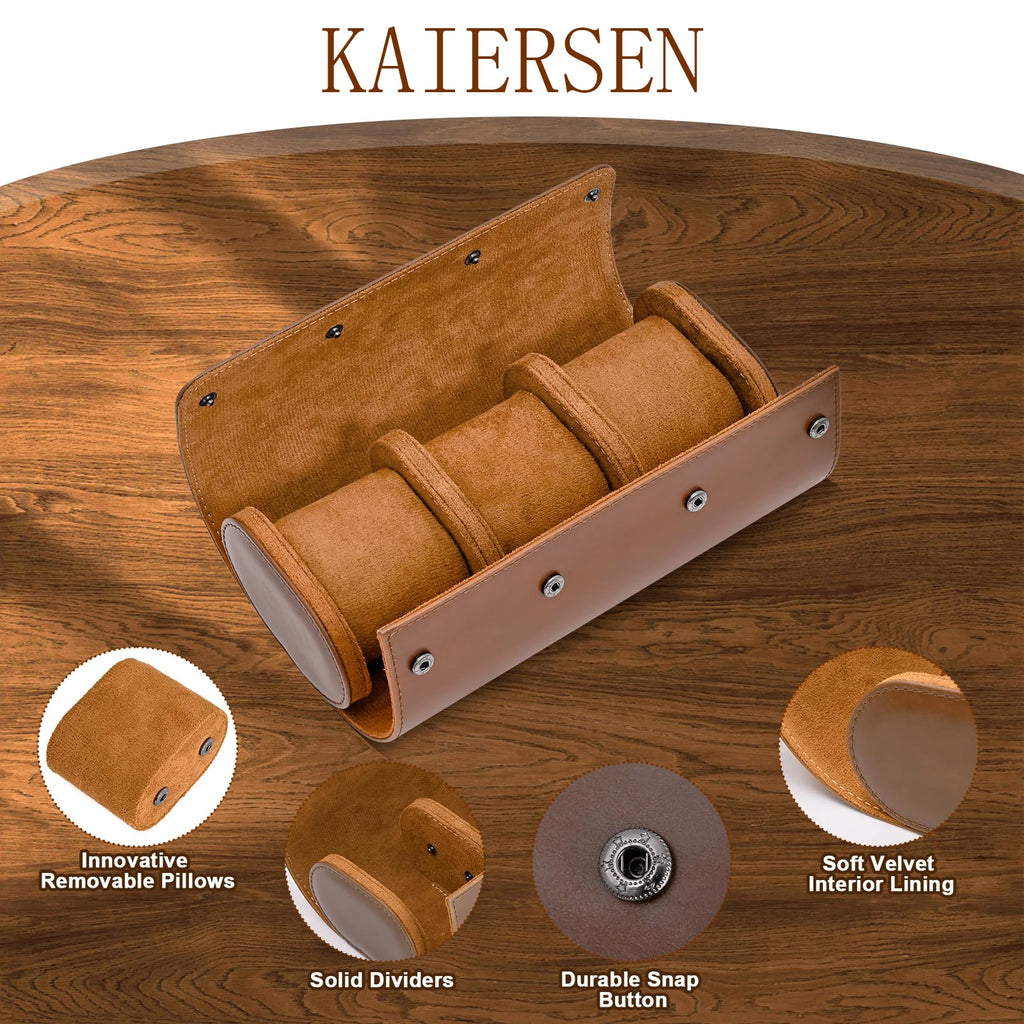 Watch Roll Travel Case-1/2/3 Slot Watch Storage And Organizer-Secure