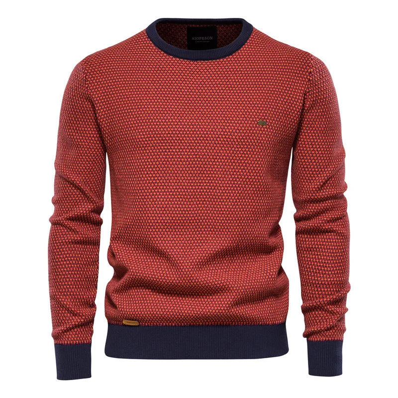 2026 Fashion Spliced Knitted Sweaters for Men Casual Warm O-neck High Quality Pullovers Autumn Winter Fashion Knitwear Tops Male