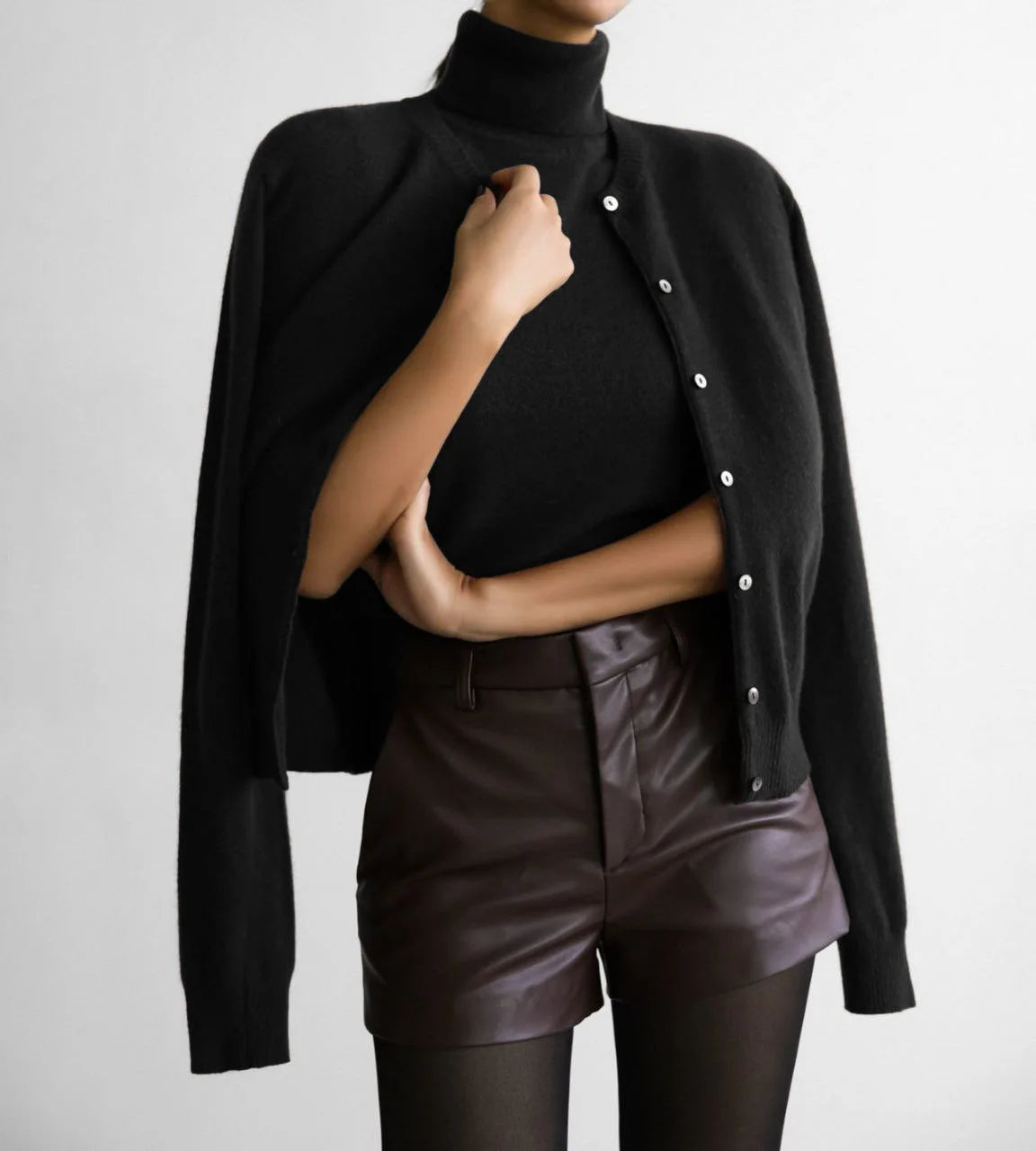 Knitwear Sweater Set Early Autumn 2025 High-necked Sleeveless Bottoming Shirt Sweater Cardigan Women's Casual Suit
