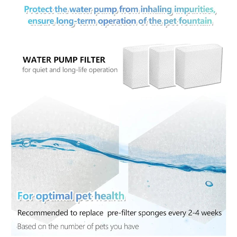 6PCS 12PCS Cat Water Fountain Filters And Foams, Pet Water Dispenser