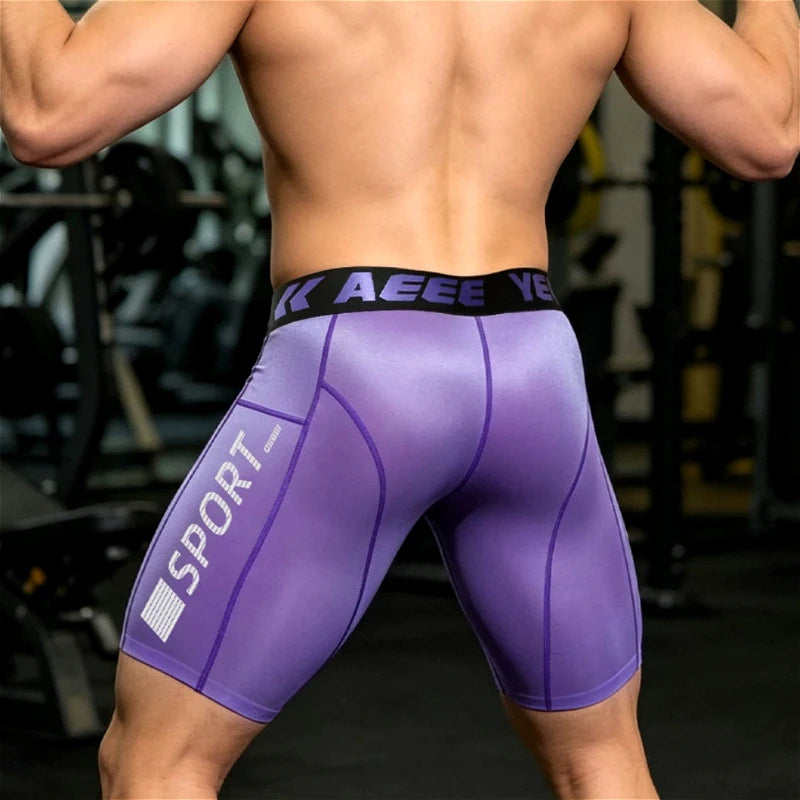 Men's Quick-Dry Long Fitness Boxers