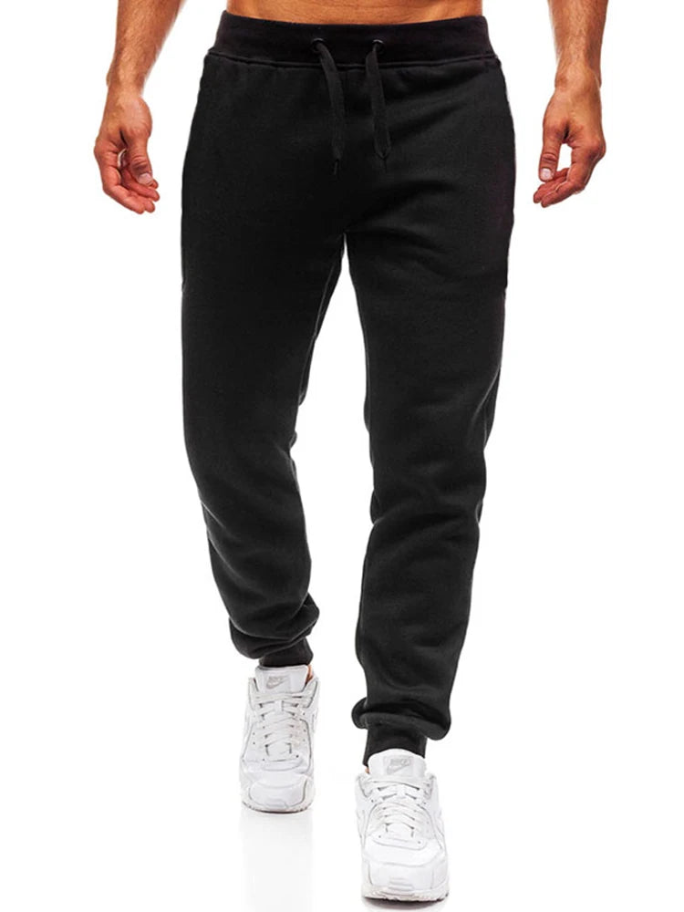 Mens Casual Pants Autumn Winter Sweatpants Men Running Jogger Sports Gym Trousers Fashion Solid Color Workout Long Pants 2025