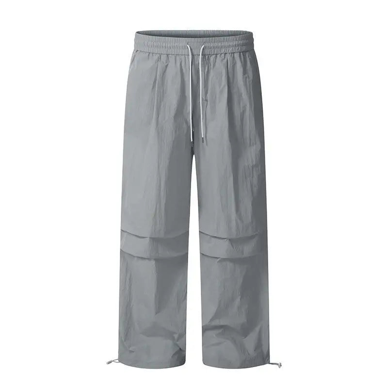 Women'S Brown Parachute Pants Summer Loose Straight Wide Leg Trousers