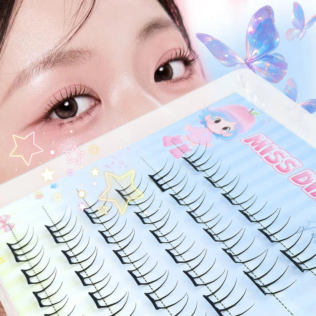 Glue-Free Lashes Cluster Ultra-Thin Sheet Series False Eyelashes Zero