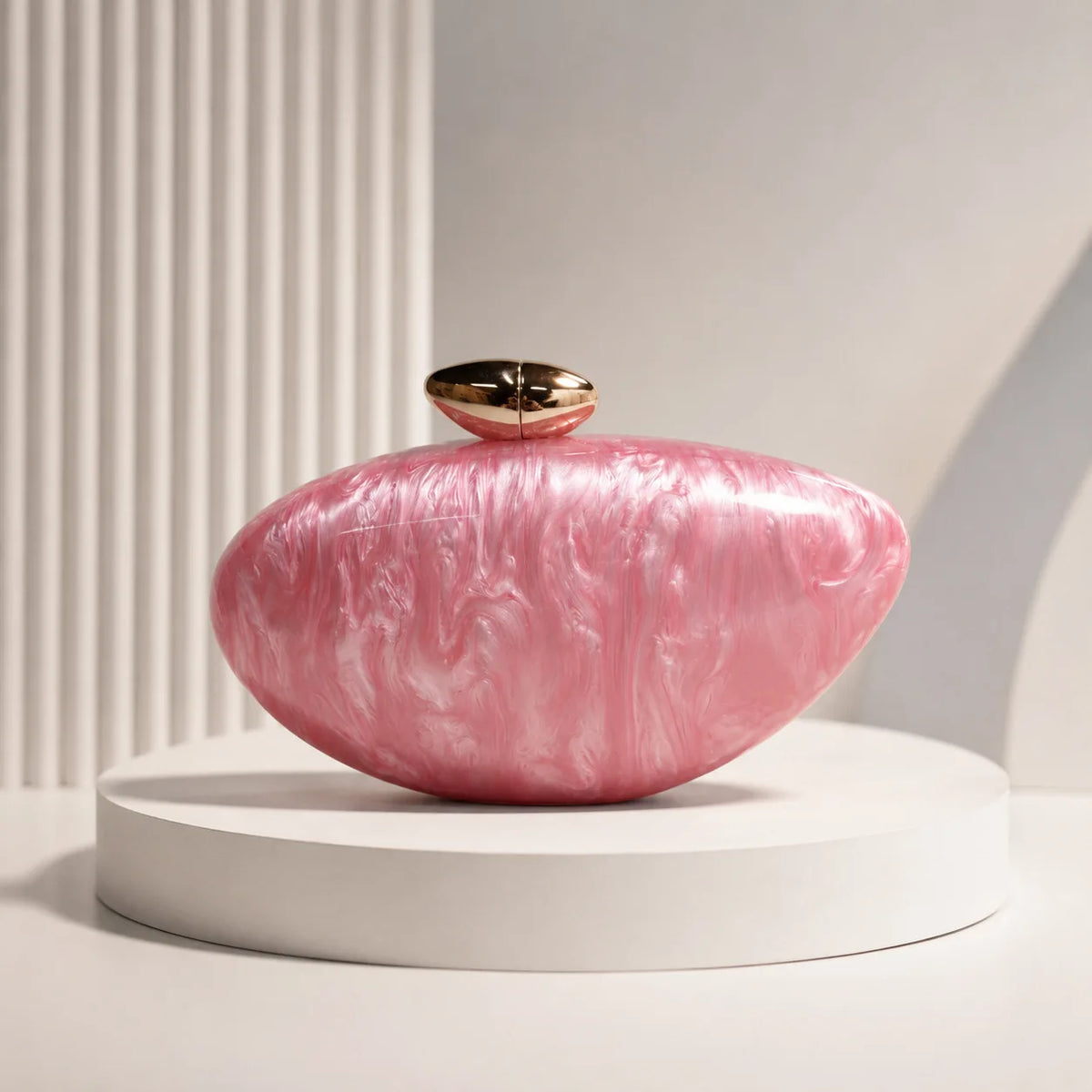 Shell Brand Pearl Brown Marble Acrylic Box Clutches Evening Bag Wedding Party  Female Mini Purse Evening Female Bridal Handbag