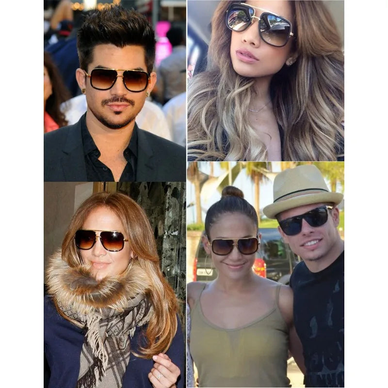 Oversized Metal-Frame Sunglasses