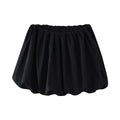 DUOPERI Women's Solid Mini Balloon Skirt Fashion High Elastic Waist Female Chic Lady Casual Y2K Short Skirt