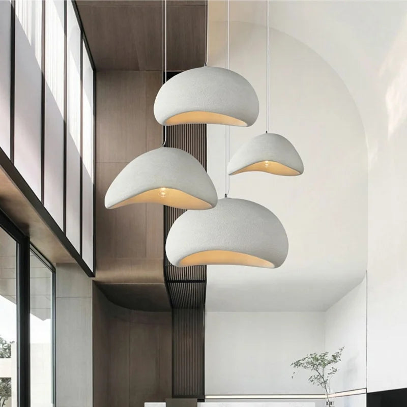 Nordic Wabi Sabi LED Pendant Light E27 Simple Chandelier Cord Suspend Lamp for Dining Room Restaurant Luminarias Fixtures