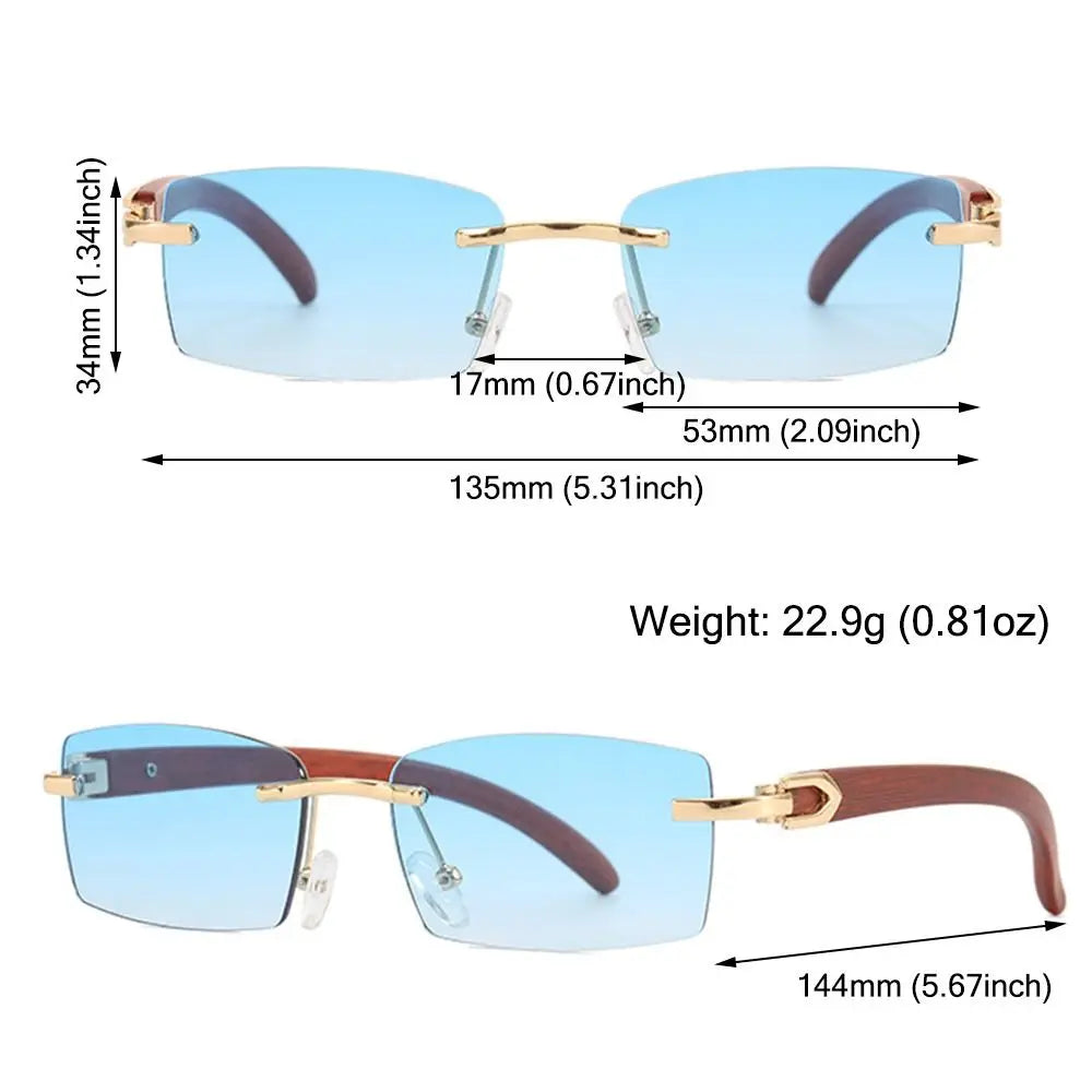 Rimless Rectangle Sunglasses