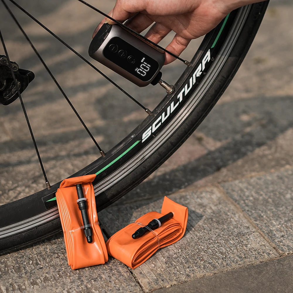 BSCOBBER Portable Tire Inflator Rechargeable Wireless A5mini Bicycle Air Pump 700c TPU Bicycle Tube Bike Accessories
