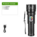 2026 Powerful LED Flashlight Rechargeable Flashlights Built-in 2*18650 Tactical Torch Long Range 4500M Camping Fishing Lantern