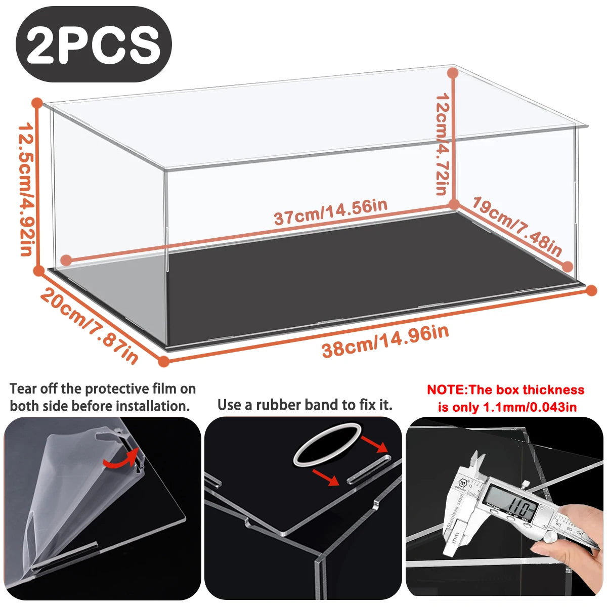 1:14 Scale Transparent Acrylic Display Box, Suitable For Protecting And