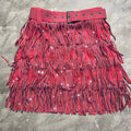 Women Skirt Autumn High Waist Belt Multi Layer Short Heavy Drilling