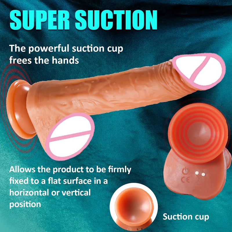 Dildo - Dildo - 1pc Realistic Silicone Dildo with Suction Cup And Telescopic Vibration, Wireless Infrared Control, Rechargeable Lithium Battery, G-Spot And Anal Play Masturbation Toy for Women