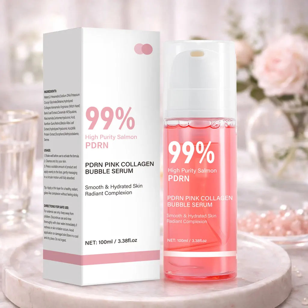 PDRN Pink Collagen Bubble Serum Glow Firming Serum With 99% Purity PDRN