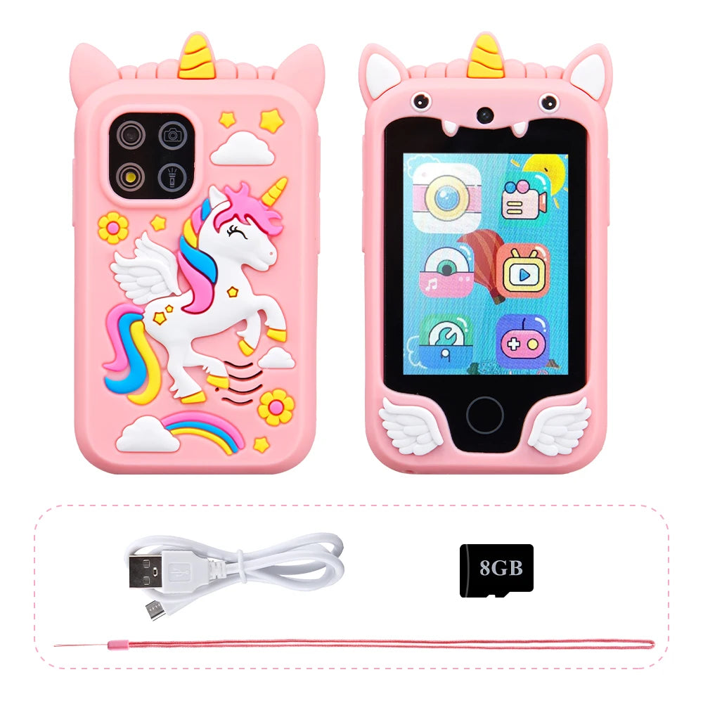 Kids Smart Phone Camera Toys Touchscreen Unicorn Baby Mobile MP3 Player