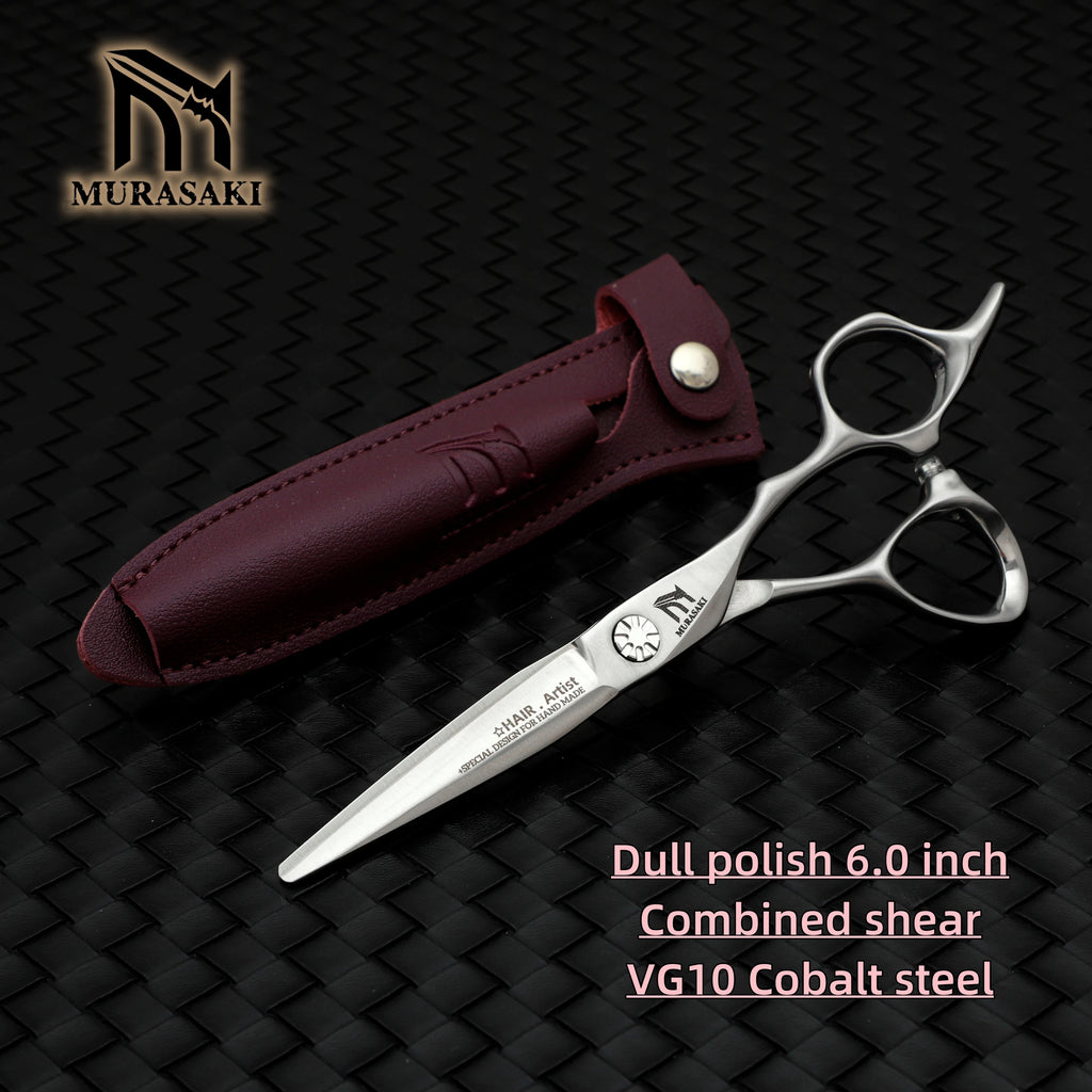 Professional VG10 Steel Barber Scissors, 5.75 Inch Willow Leaf Single-Sided Sharp Blade, Specialized for Regulating Hair Volume