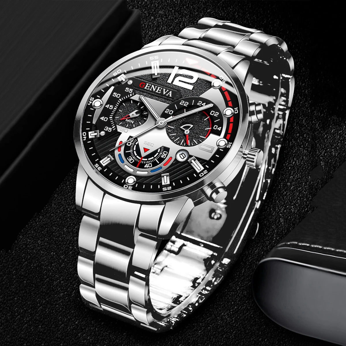 Men's Stainless Steel Calendar Watch