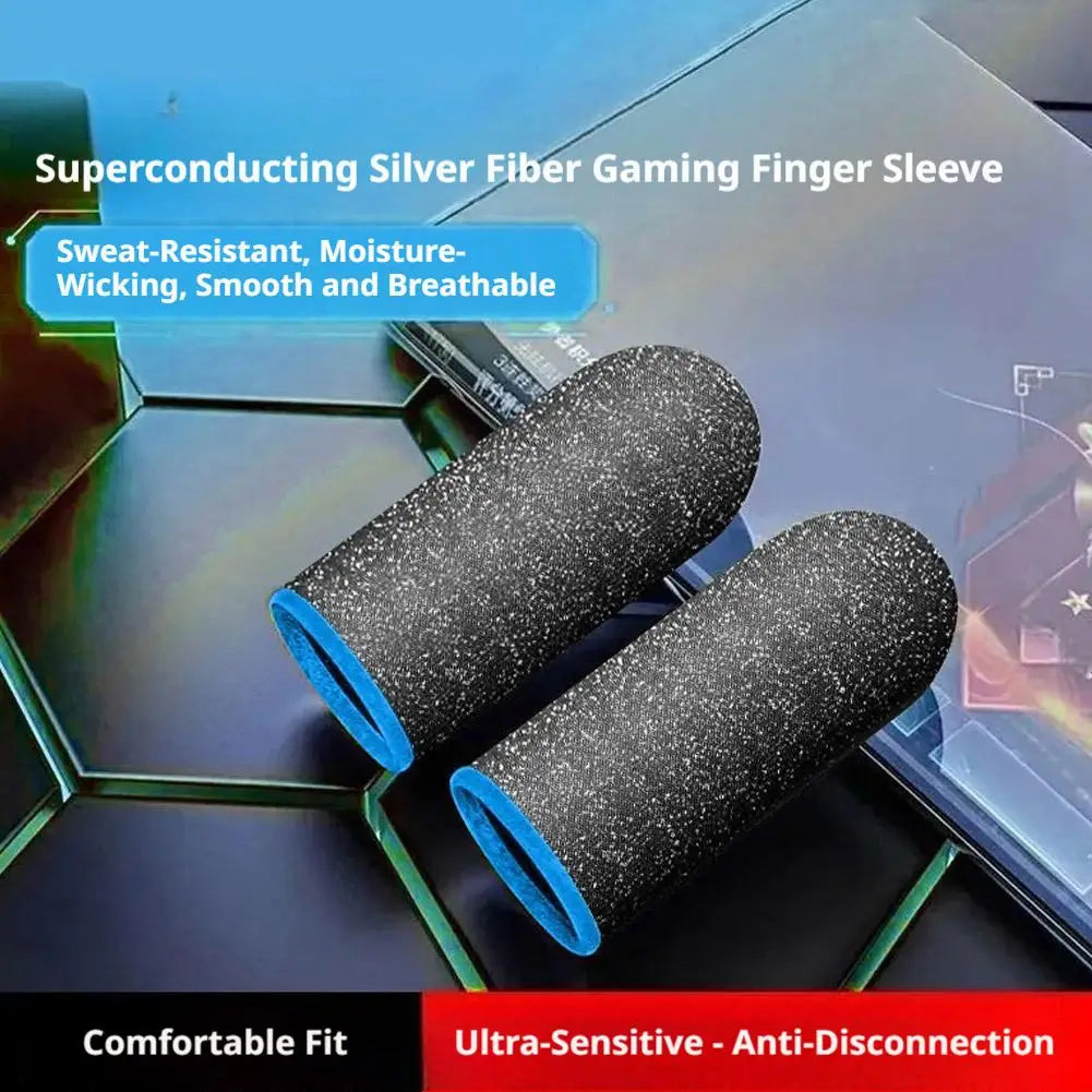 Sweatproof Gaming Finger Sleeves Anti-Slip Touch Screen Breathable