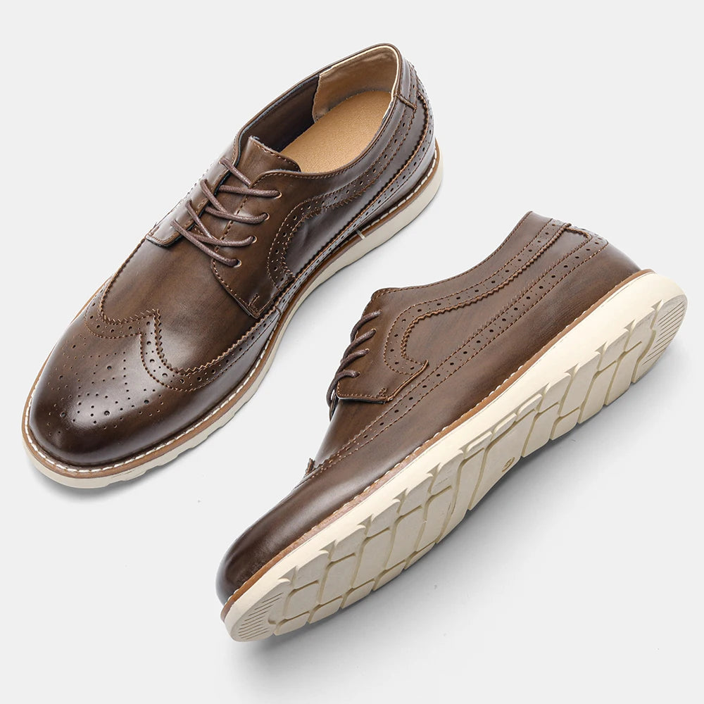 Men's Lace-Up Leather-Style Shoes