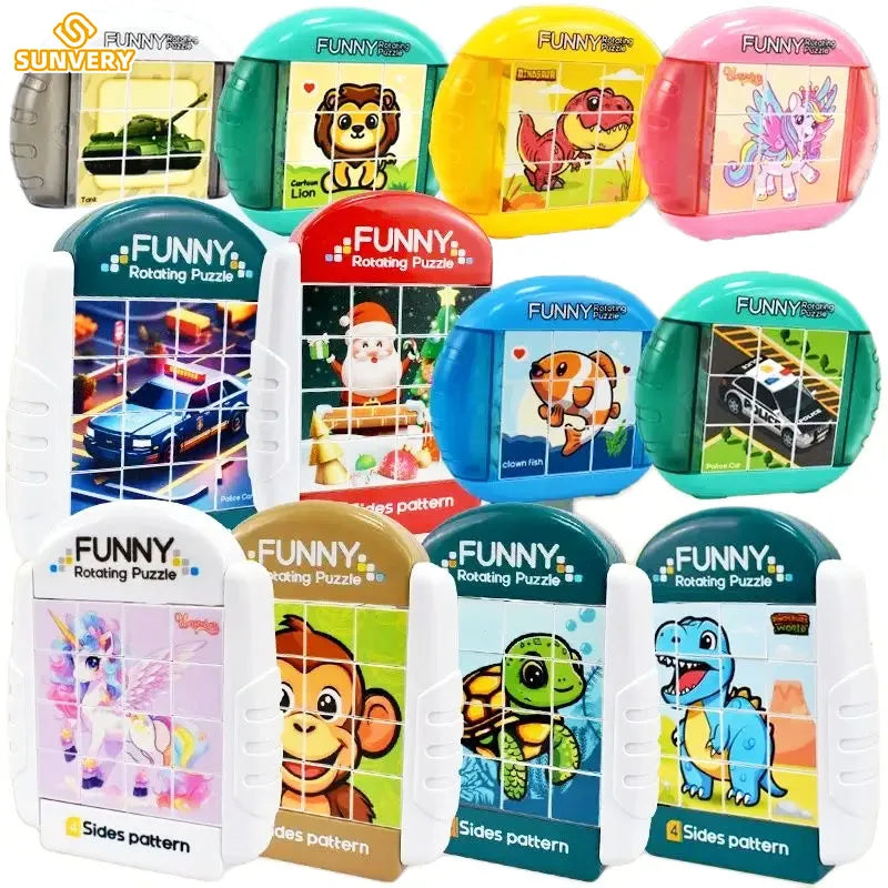 4IN1 Rotating Puzzle For Kids Fidget Toys 3 4 5 6 7 8 Year Old 4 Puzzles
