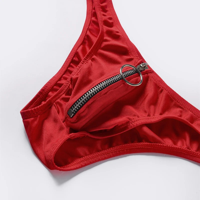 Zip-Detail Low-Rise Briefs