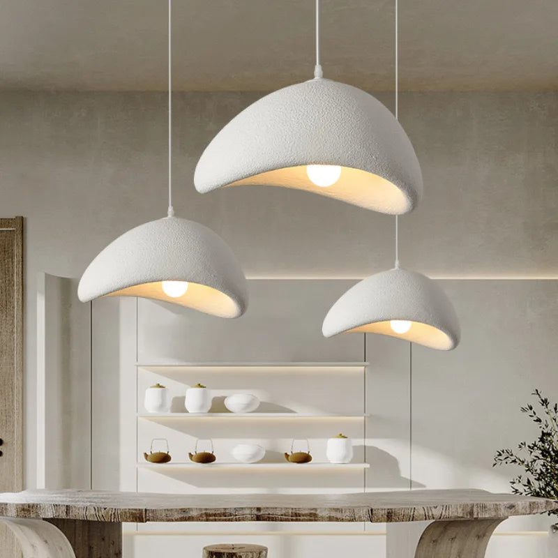 Nordic Wabi Sabi LED Pendant Light E27 Simple Chandelier Cord Suspend Lamp for Dining Room Restaurant Luminarias Fixtures