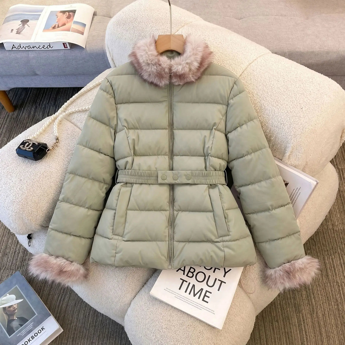 Winter Clothes 2026 New Fashion Fur Collar Down Cotton-padded Jacket Women's Short Cotton-padded Clothes To Keep Warm