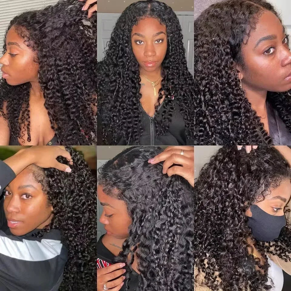 Kinky Curly 4C Edges Curly Baby Hair Lace Wigs Human Hair 13x6 HD Lace