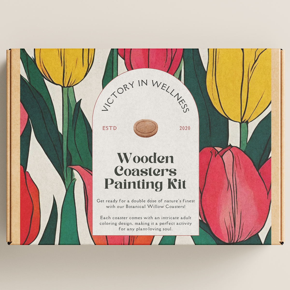 Botanical Willow Coasters with Adult Coloring Designs, Nature-Inspired Coloring Activity, Home Decor | by Victory In Wellness