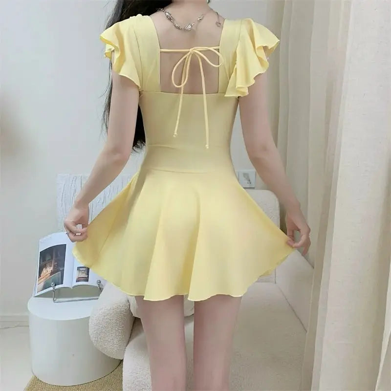 Women's Open-Back Short-Sleeve Swimsuit