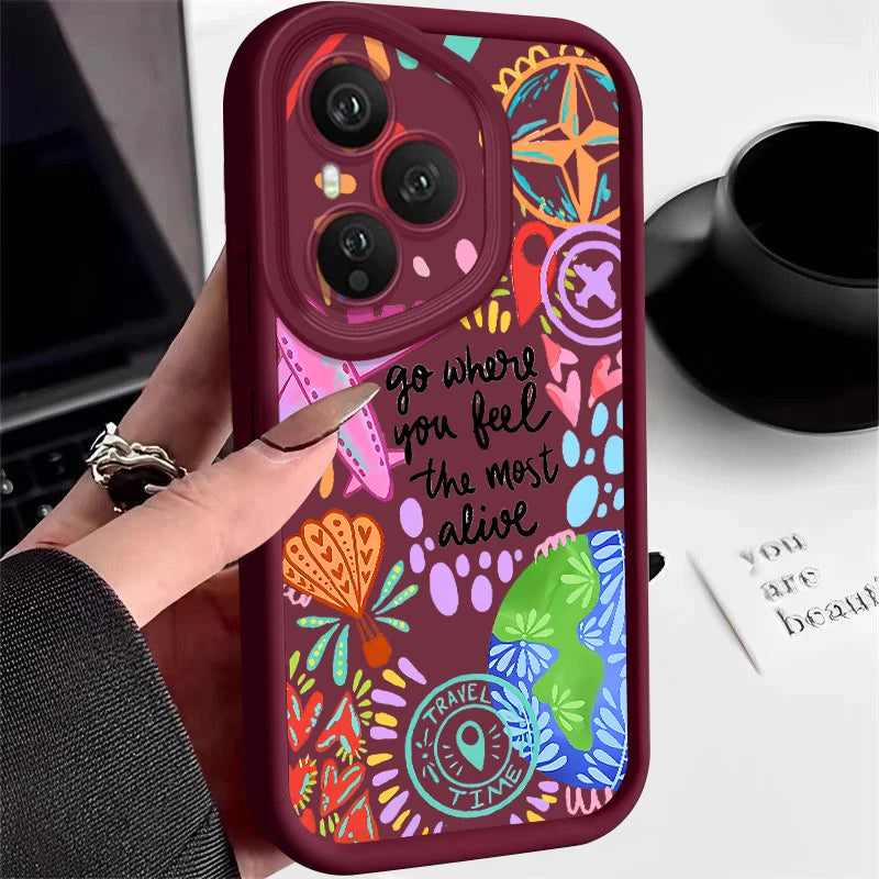 Airplane Painting Pattern Phone Case For Honor 400 200 Pro X8c X9c Smart X6a X6b X6c Magic7 Lite Shockproof Soft Silicone Cover